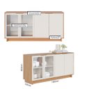 Ver imagem 2 de Conjunto para Sala de Jantar Buffet Aparador e Cristaleira com Led Off White Freijó Colibri