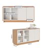Conjunto para Sala de Jantar Buffet Aparador e Cristaleira com Led Off White Freijó Colibri - 2