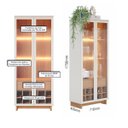 Ver imagem 3 de Conjunto para Sala de Jantar Buffet Aparador e Cristaleira com Led Off White Freijó Colibri