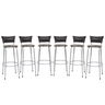 Kit 6 Banquetas Alta Banco para Balcão Junco Preto Àrea Gourmet Ilha Bancada bares Churrasqueira - 1