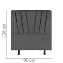 Ver imagem 3 de Cabeceira Estofada Bélgica 90cm Solteiro para Cama Colchão Box Quarto Linho Cinza - Aurora Line