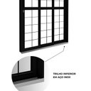 Ver imagem 4 de Porta de Aço de Correr Lateral 3 Folhas com Grade Quadrada 213x150 Riobras Aço Pronto