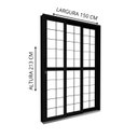 Ver imagem 2 de Porta de Aço de Correr Lateral 3 Folhas com Grade Quadrada 213x150 Riobras Aço Pronto