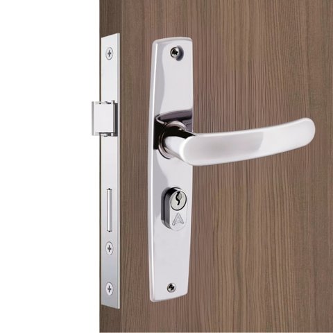 Fechadura para Porta Externa Aço Inox Polido Cromado | Aliança
