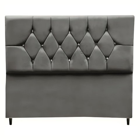 Cabeceira Estofada Cama Box Solteirão 100 Cm Suede Dubai:cinza