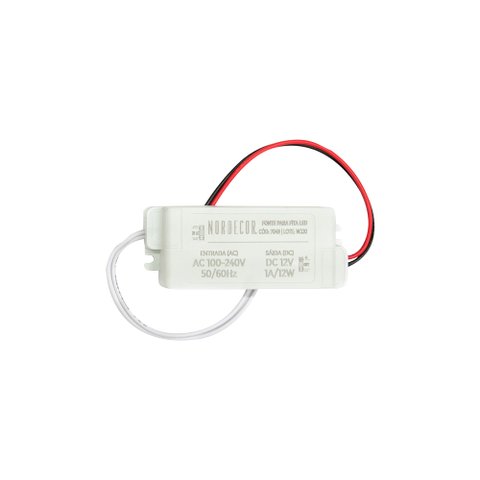 Fonte de Alimentação Mini Nordecor 1a / 12w 12v Bivolt Unica 7049