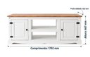 Ver imagem 3 de Rack para TV até 63 Polegadas Madeira Maciça 170,2cm 2 Portas Madrid Branco e Cera Carvalho