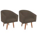 Ver imagem 1 de Kit 02 Poltronas Decorativas Sala de Estar Recepção Luiza Pés Palito Suede - Doce Sonho Móveis KIT 2