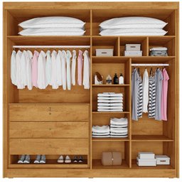 Guarda Roupa 4 Portas Potente 100% Mdf Peroba - Móveis Europa - 3