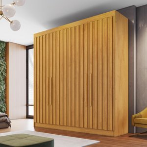Guarda Roupa 4 Portas Potente 100% Mdf Peroba - Móveis Europa