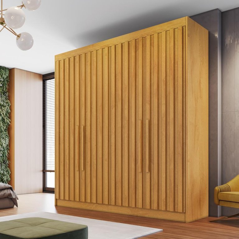 Guarda Roupa 4 Portas Potente 100% Mdf Peroba - Móveis Europa Guarda Roupa 4 Portas Potente 100% Mdf Peroba - Móveis Europa