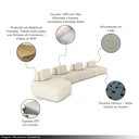 Ver imagem 3 de Sofá Ilha Sala de Estar Dakota 4 Módulos 626cm Encostos Almofadas Soltas Linho Bege G33 - Gran Belo