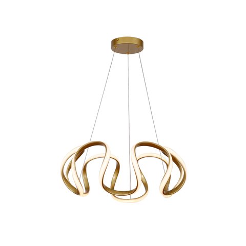Pendente Moderno Dourado 58cm Led 48w 3000k Bivolt 14546-pl
