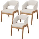 Ver imagem 1 de Kit 03 Cadeiras de Jantar e Estar Living Estofada Lince L02 Linho Cru - Lyam Decor