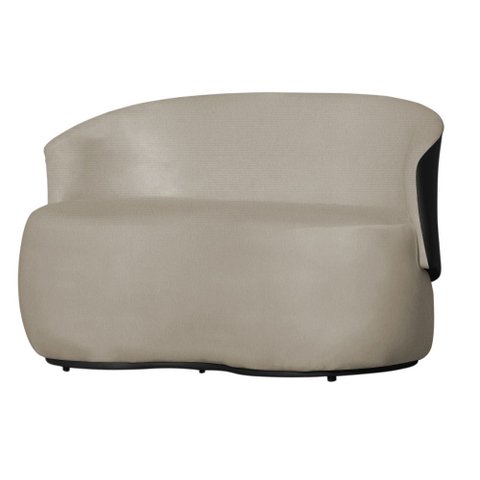 Poltrona Namoradeira Sofá Orgânico 2 Lugares Beatriz Suede Composê Corino Preto - Suede Bege