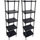 Ver imagem 1 de 2 Estantes de Plástico Modular Multiuso 5 Prateleiras 1 Torre Preta Montável 65 Kg Qualyplas
