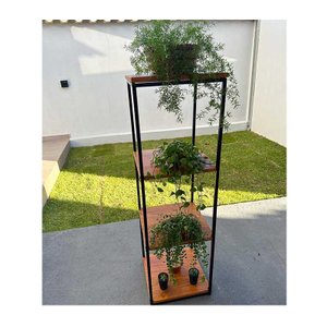 Estante Decorativa Ferro Madeira Artesanal Multiuso jardim cozinha quarto MINAS ARTE PRÓPRIA estante