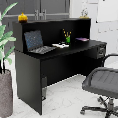 Balcão Atendimento Recepção Consultório com Gaveta 120x60cm