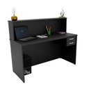 Ver imagem 5 de Balcão Atendimento Recepção Consultório com Gaveta 120x60cm Preto