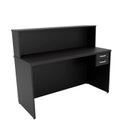Ver imagem 3 de Balcão Atendimento Recepção Consultório com Gaveta 120x60cm Preto