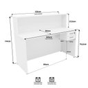 Ver imagem 4 de Balcão Atendimento Recepção Consultório com Gaveta 120x60cm Branco