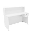 Ver imagem 3 de Balcão Atendimento Recepção Consultório com Gaveta 120x60cm Branco