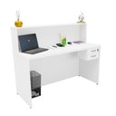 Ver imagem 6 de Balcão Atendimento Recepção Consultório com Gaveta 120x60cm Branco