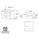 Ver imagem 7 de Balcão Atendimento Recepção Consultório com Gaveta 120x60cm Bege/Carvalho