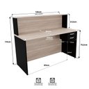 Ver imagem 6 de Balcão Atendimento Recepção Consultório com Gaveta 120x60cm Bege/Carvalho