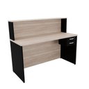 Ver imagem 5 de Balcão Atendimento Recepção Consultório com Gaveta 120x60cm Bege/Carvalho