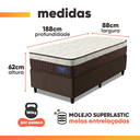 Ver imagem 4 de Cama Box Colchão Solteiro Molas Superlastic Euro Pillow Start 88x188x62cm Apolo