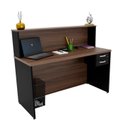 Ver imagem 7 de Balcão Atendimento Recepção Consultório com Gaveta 120x60cm Marrom/Nogal