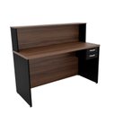 Ver imagem 4 de Balcão Atendimento Recepção Consultório com Gaveta 120x60cm Marrom/Nogal
