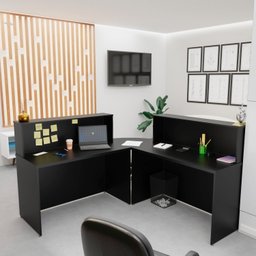 Balcão Atendimento De Canto Em L Recepção Consultório 120x60cm - 1