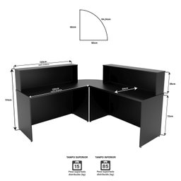 Balcão Atendimento De Canto Em L Recepção Consultório 120x60cm - 5