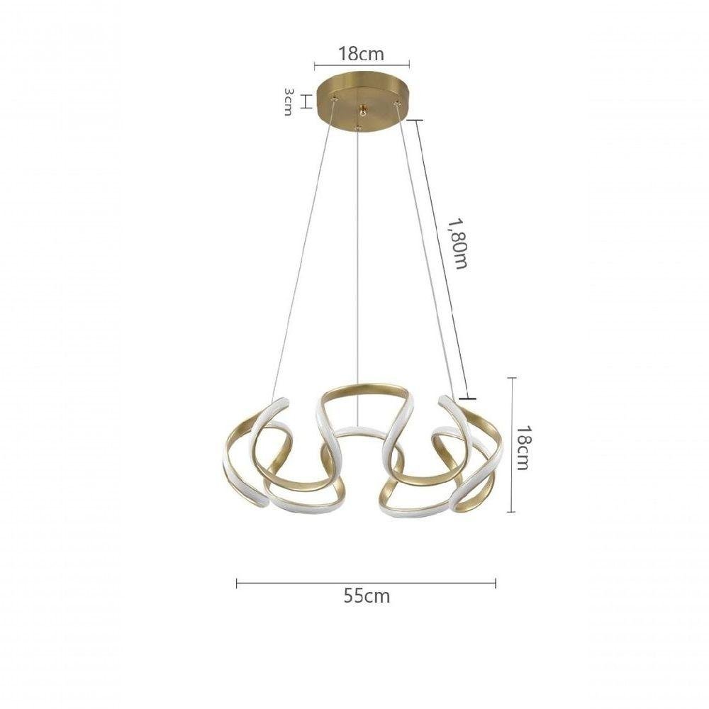 Pendente Led Moderno Dourado Para Mesa - 2
