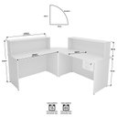 Ver imagem 5 de Balcão Atendimento de Canto para Recepção 2 Gavetas