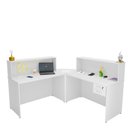 Ver imagem 3 de Balcão Atendimento de Canto para Recepção 2 Gavetas
