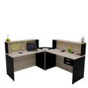 Ver imagem 3 de Balcão Atendimento de Canto para Recepção 2 Gavetas