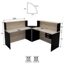 Ver imagem 5 de Balcão Atendimento de Canto para Recepção 2 Gavetas