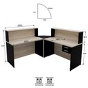 Ver imagem 5 de Balcão Atendimento de Canto para Recepção 2 Gavetas