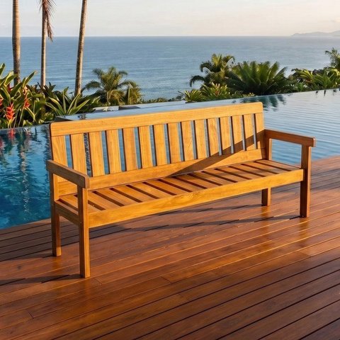 Banco de Jardim 190cm Madeira Maciça 4 Lugares Yescasa