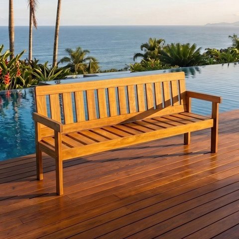 Banco de Jardim 190cm Madeira Maciça 4 Lugares Yescasa
