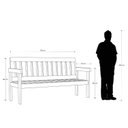 Ver imagem 3 de Banco de Jardim 190cm Madeira Maciça 4 Lugares Yescasa