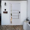 Ver imagem 2 de Porta Pivotante de Alumínio 210 X 100cm com Friso, Visor e Fechadura Digital Linha 30 Direita