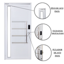 Ver imagem 5 de Porta Pivotante de Alumínio 210 x 100cm com Friso, Visor e Fechadura Digital Linha 30 Esquerda Branco Esquadrias Bergamo