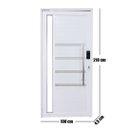 Ver imagem 4 de Porta Pivotante de Alumínio 210 x 100cm com Friso, Visor e Fechadura Digital Linha 30 Esquerda Branco Esquadrias Bergamo