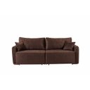 Ver imagem 2 de Sofa Cama 3 Lugares 2,00 m Pé de Madeira Los Angeles:Marrom/Veludo