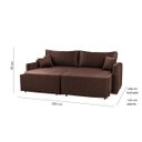 Ver imagem 5 de Sofa Cama 3 Lugares 2,00 m Pé de Madeira Los Angeles:Marrom/Veludo