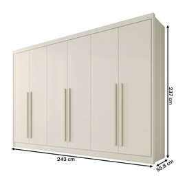 Guarda-roupa Casal Alba Plus 6 Portas 4 Gavetas 100% Mdf - Mademarcs - 4